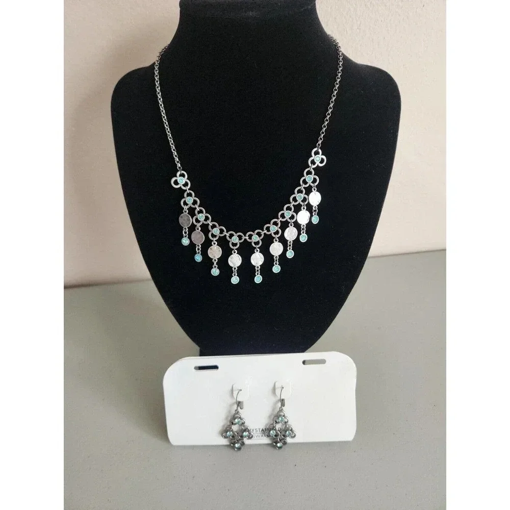 NWT Swarovski Crystallized 5480100 Necklace W/Earrings Set $129 - Picture 1 of 14